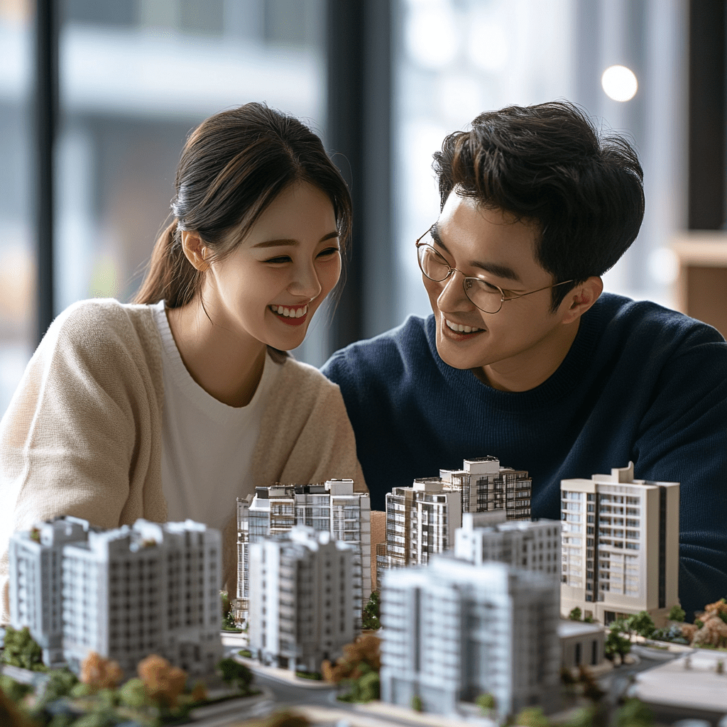 신혼부부 특별공급 자격 및 당첨되어 행복해하는 신혼부부
