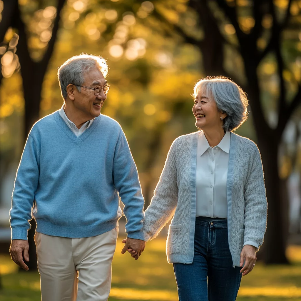 국민연금 개혁안 확정? 수령액, 수령 나이 변화 총정리 2 국민연금 수령하며 행복한 노후생활을 즐기는 노부부가 산책을 하는 장면