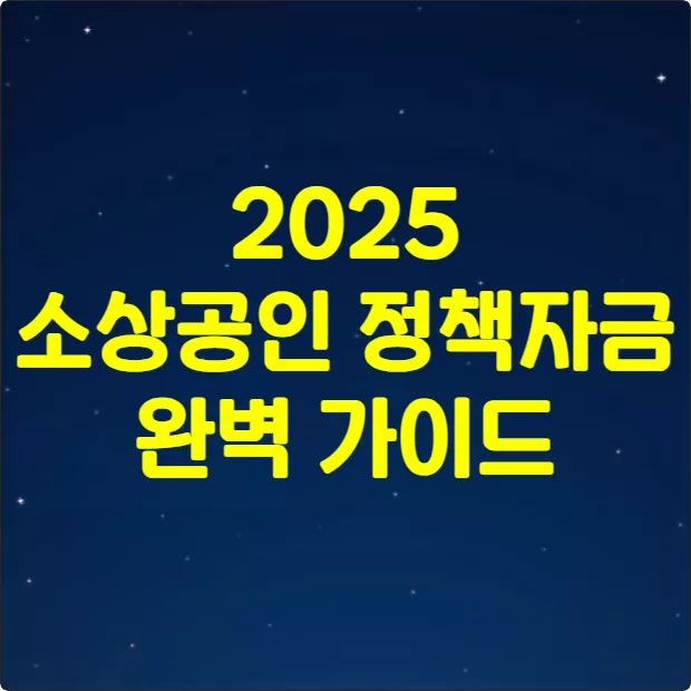 2025 소상공인 정책자금 썸네일