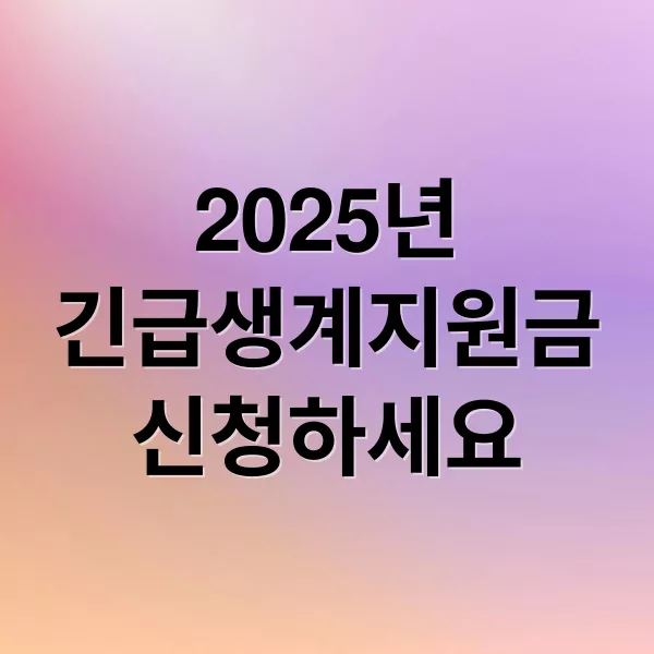 2025 긴급생계지원금 신청 조건·금액·지급일 총정리
