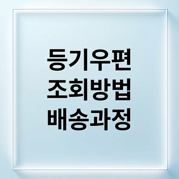 등기우편 모든 궁금증 해결: 등기번호 조회부터 배송 과정까지