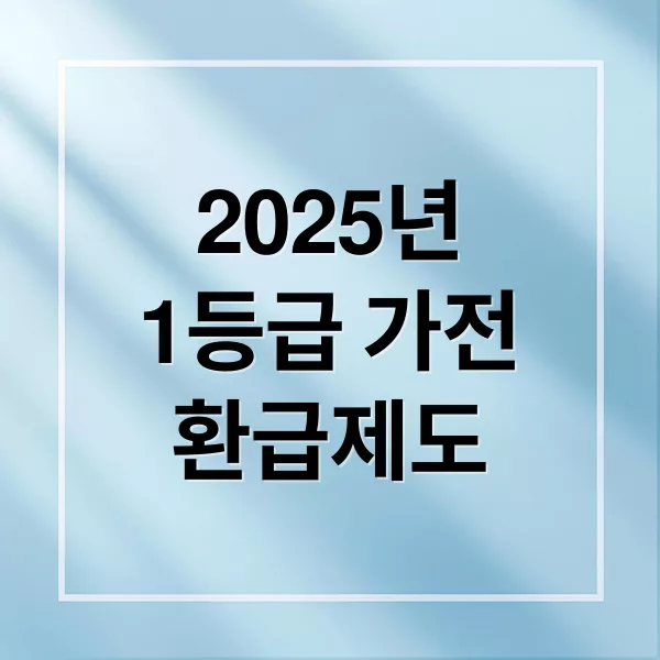 2025년 에너지효율 1등급 가전 환급 제도와 신청 방법