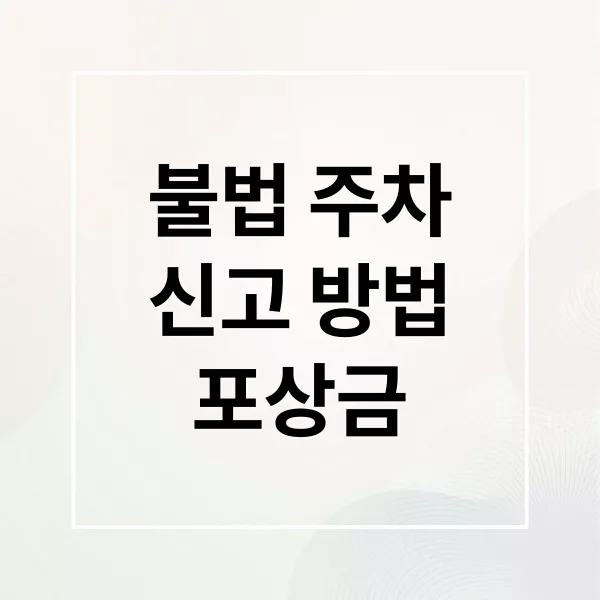 불법 주차 신고, 앱으로 간편하게! 과태료 & 포상금 총정리
