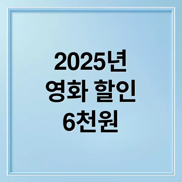 2025년 영화 6천원 할인 쿠폰: 신청부터 사용까지 완벽 가이드