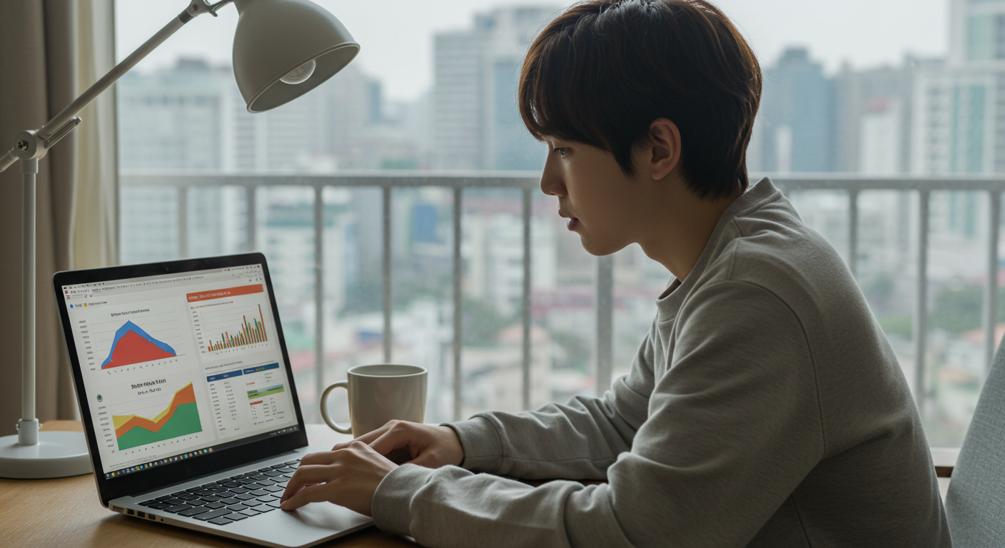 청년미래적금 가입 조건·지원율·만기 수령액 완벽 가이드 7 청년정기적금 자산이 형성되는 차트를 보고 있는 남성 청년