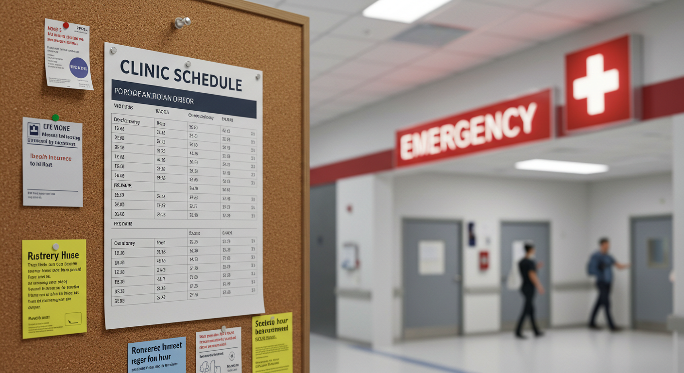 2025 응급실·야간·공휴일 진료비 할증 총정리(실제 계산 예시로 쉬운 이해) 3 병원 진료 시간표와 응급실 표시