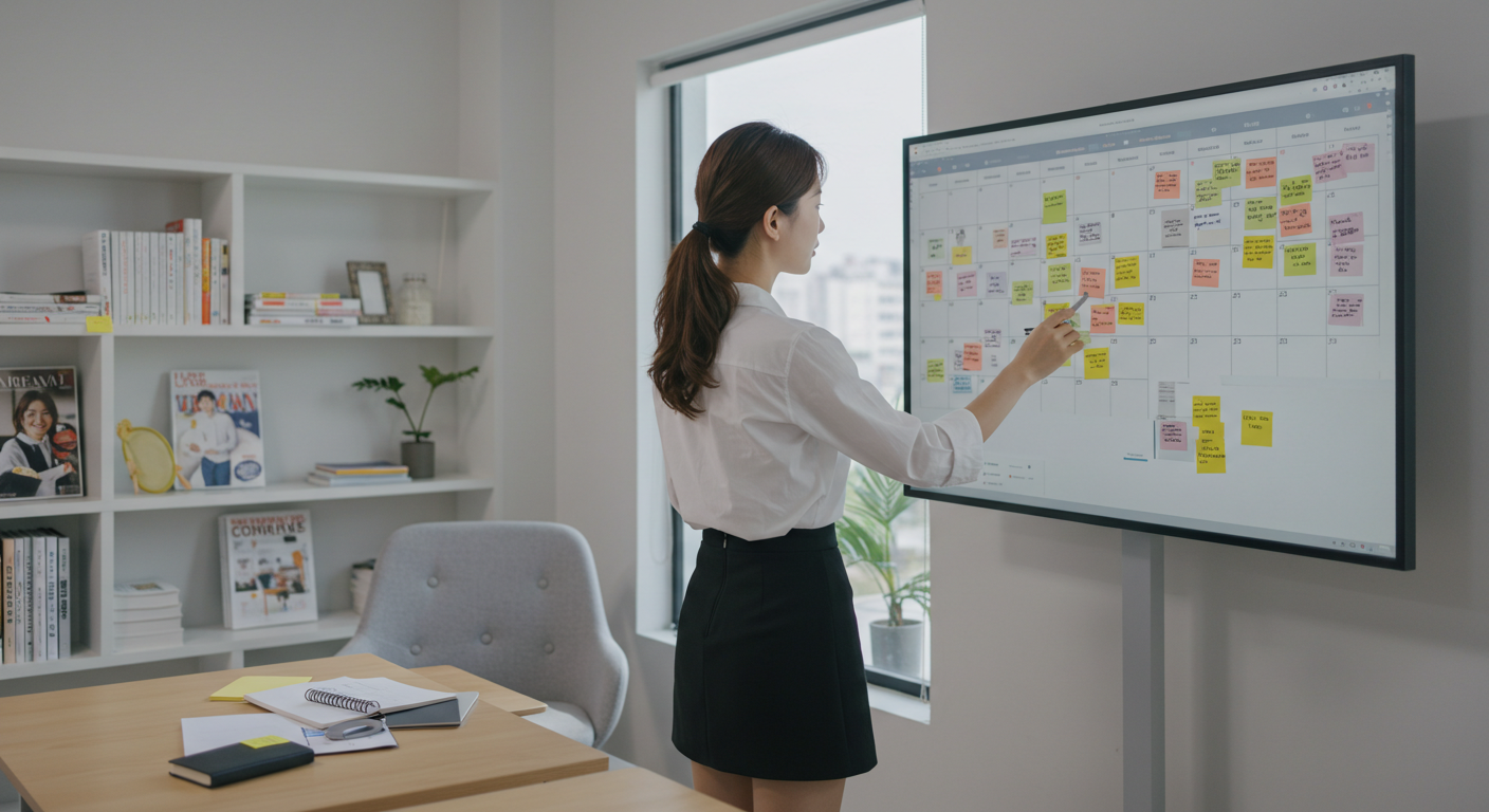 육아휴직 끝, 환수 없이 복직하는 법: 달력 한 장으로 해결! 7 육아휴직 복직 전 달력 시뮬레이션을 하며 각 주차별 행동 계획을 표로 정리하는 한국인 직장인