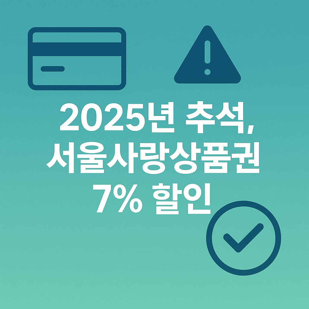 2025년 추석, 서울사랑상품권 7% 할인