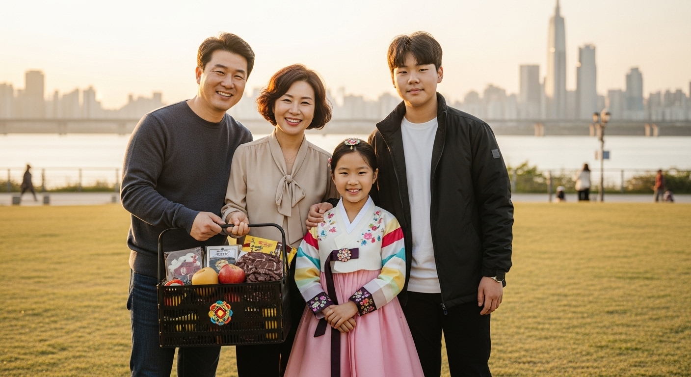 2025 추석 온누리상품권 사용법 완전정리 💸 모바일부터 지류까지 한 번에 끝내기 5 추석명절에 가족들과 함께 사진찍는 모습