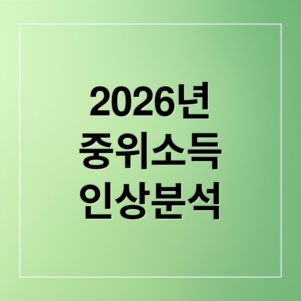 2026년 기준 중위소득 총정리: 가구별 금액, 복지 혜택 기준 완벽 분석