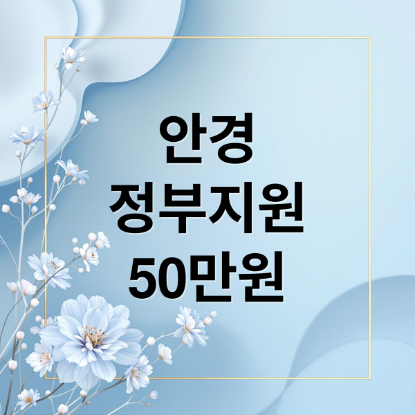 안경·렌즈 정부지원금 50만원, 신청 자격부터 절차까지 완벽 가이드