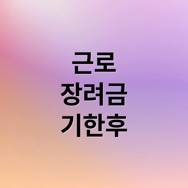 2025 근로장려금 기한 후 신청, 대상부터 지급액까지 완벽 가이드