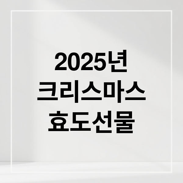 2025년 크리스마스 부모님 효도 선물, 트렌드부터 맞춤 추천까지 총정리