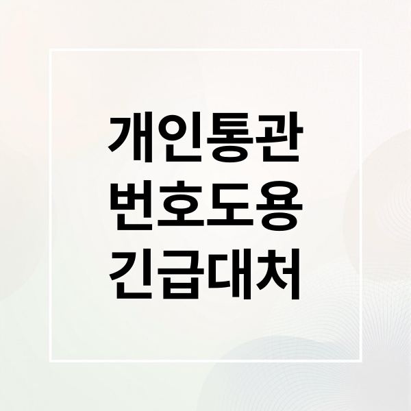 개인통관번호 도용, 확인부터 재발급까지 7단계 긴급 대처법
