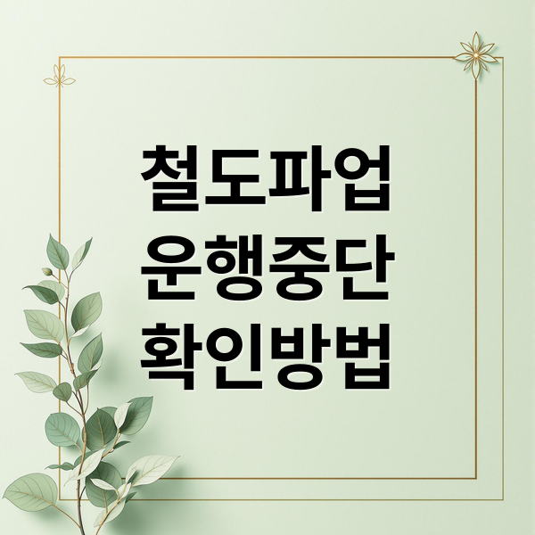 철도 파업 총정리: 운행 현황, 환불, 대체 교통편 완벽 가이드