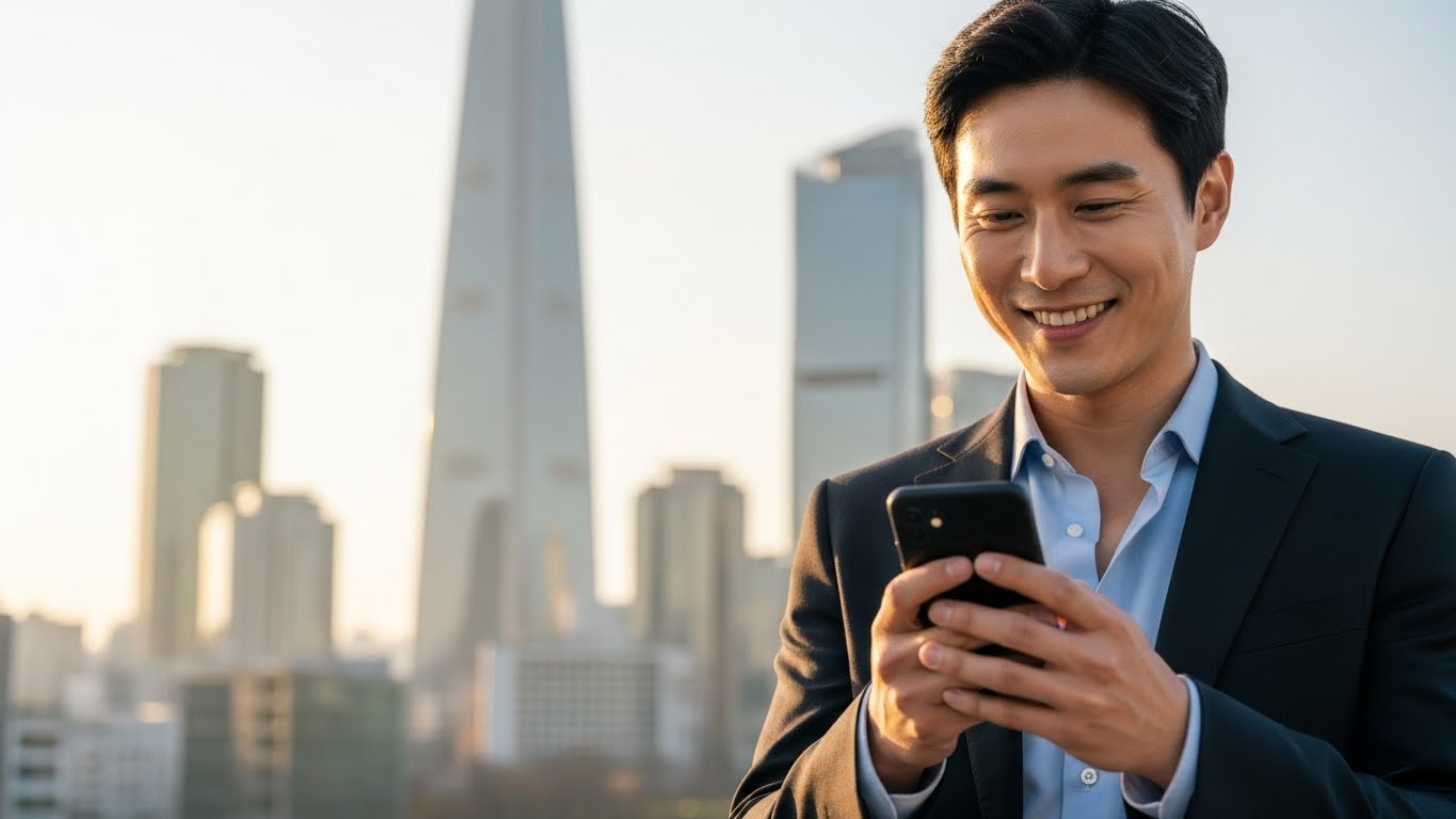 2026 자동차세 연납 신청 가이드: 1월 신청으로 4.58% 절세하는 법 7 자동차세 할인받고 스마트폰을 보며 좋아하는 남성