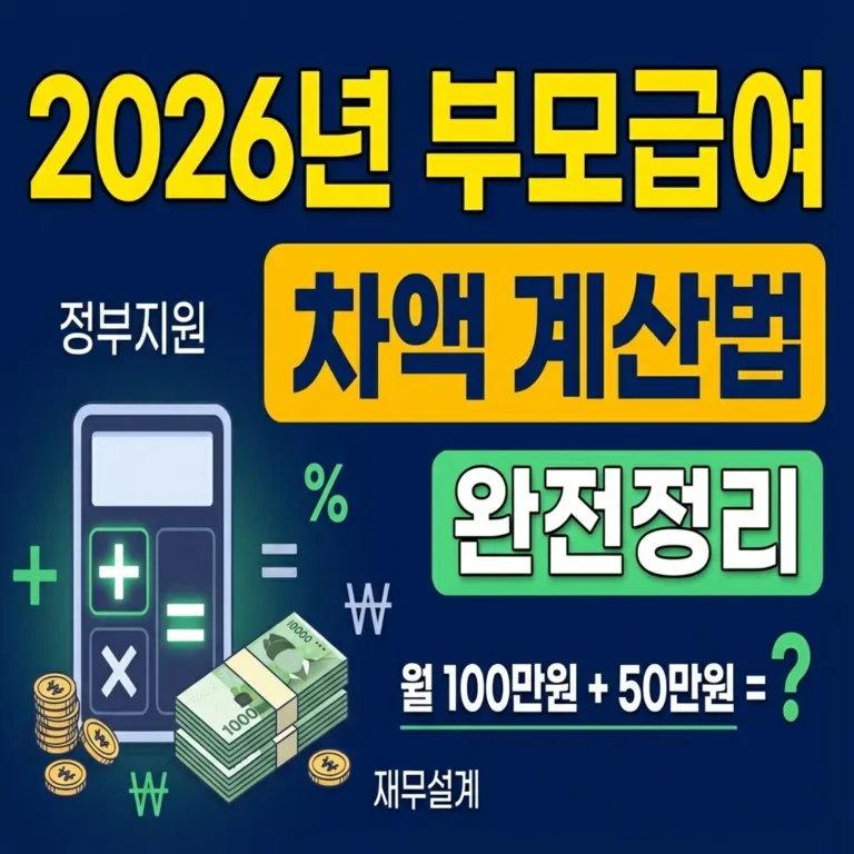 2026년 부모급여 차액 계산법 완전정리 썸네일