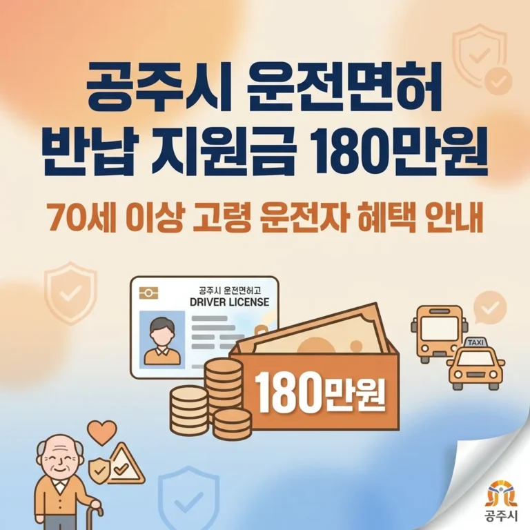 공주시 운전면허 반납 지원금 안내 썸네일