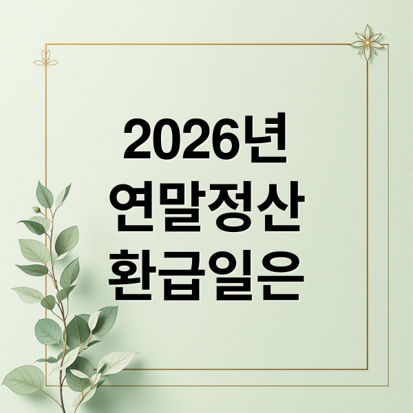 2026년 연말정산 환급일, 일정부터 절세 전략까지 핵심 총정리