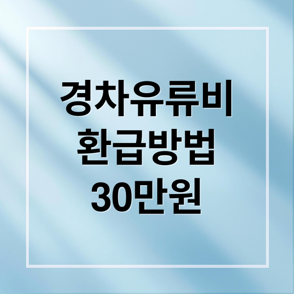 2026년 경차 유류비 환급, 최대 30만원 지원금 신청 방법과 자격 조건