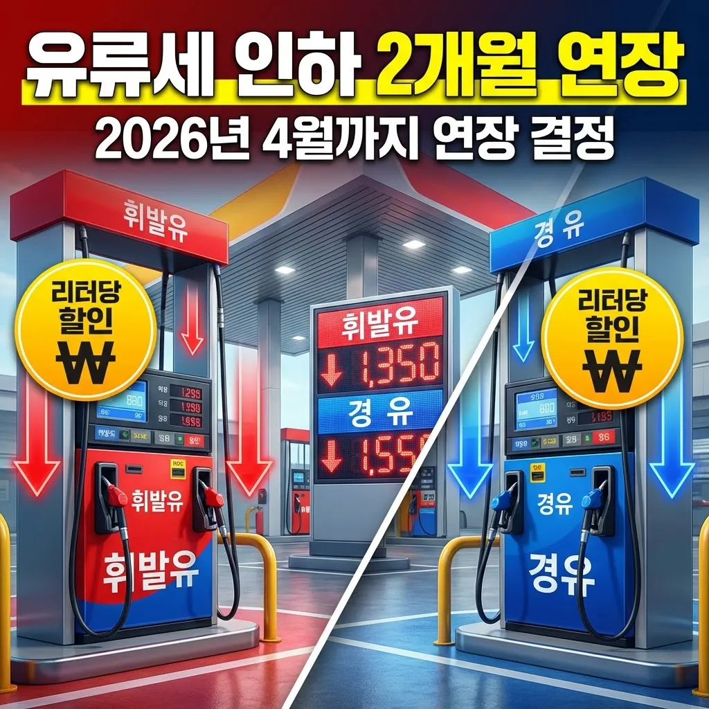 2026년 4월까지 유류세 인하 연장을 알리는 썸네일