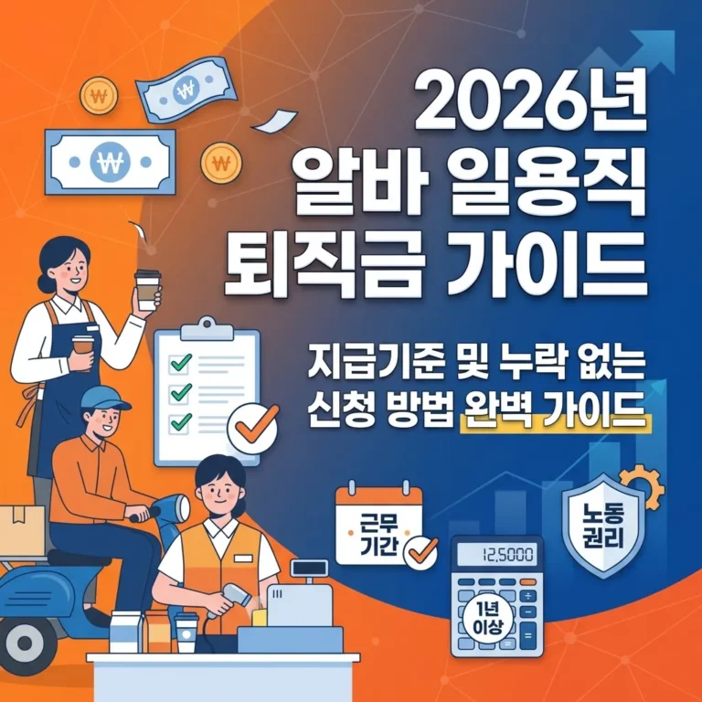 2026년 알바 일용직 퇴직금 지급기준 가이드 썸네일