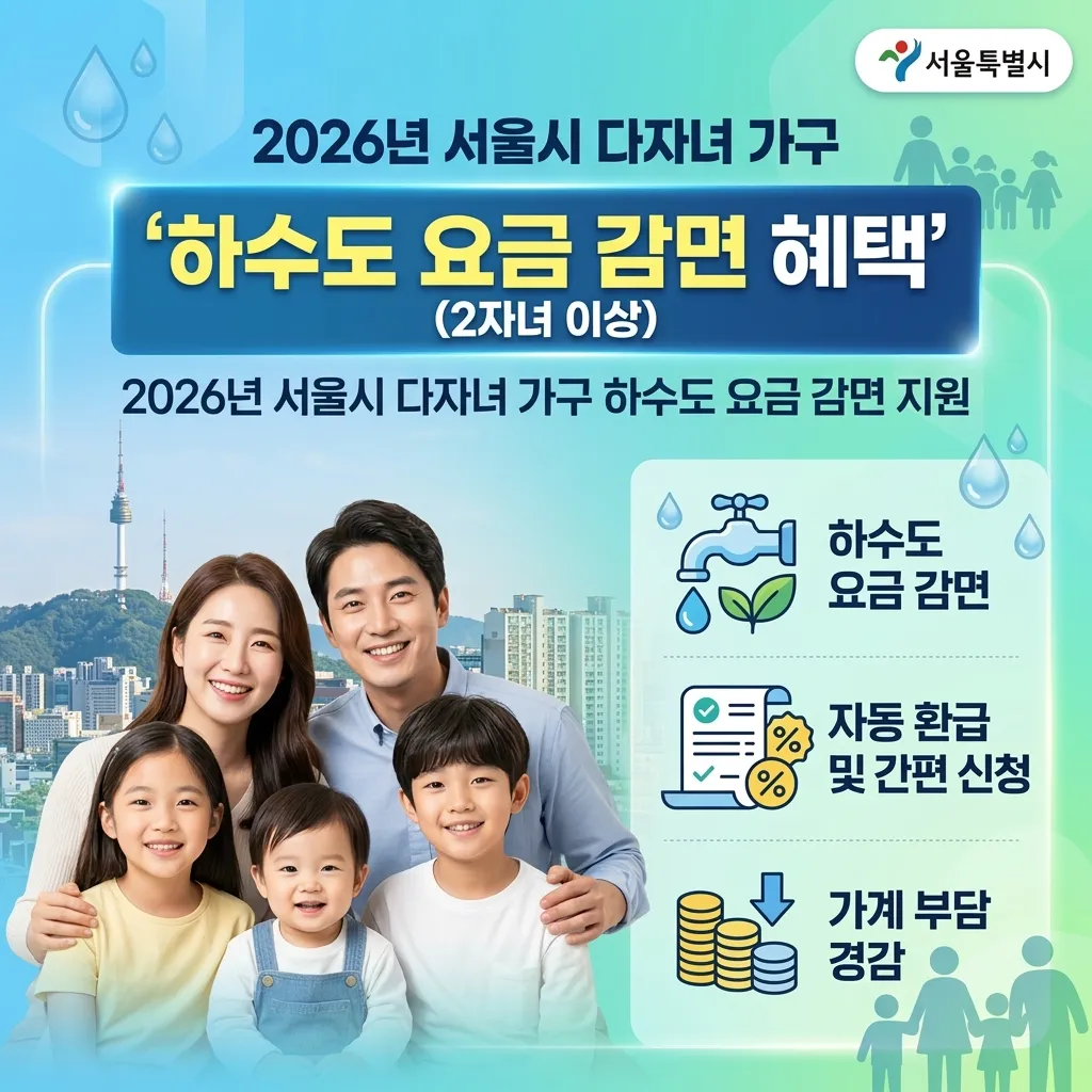 2026 서울시 다자녀 하수도료 감면 썸네일