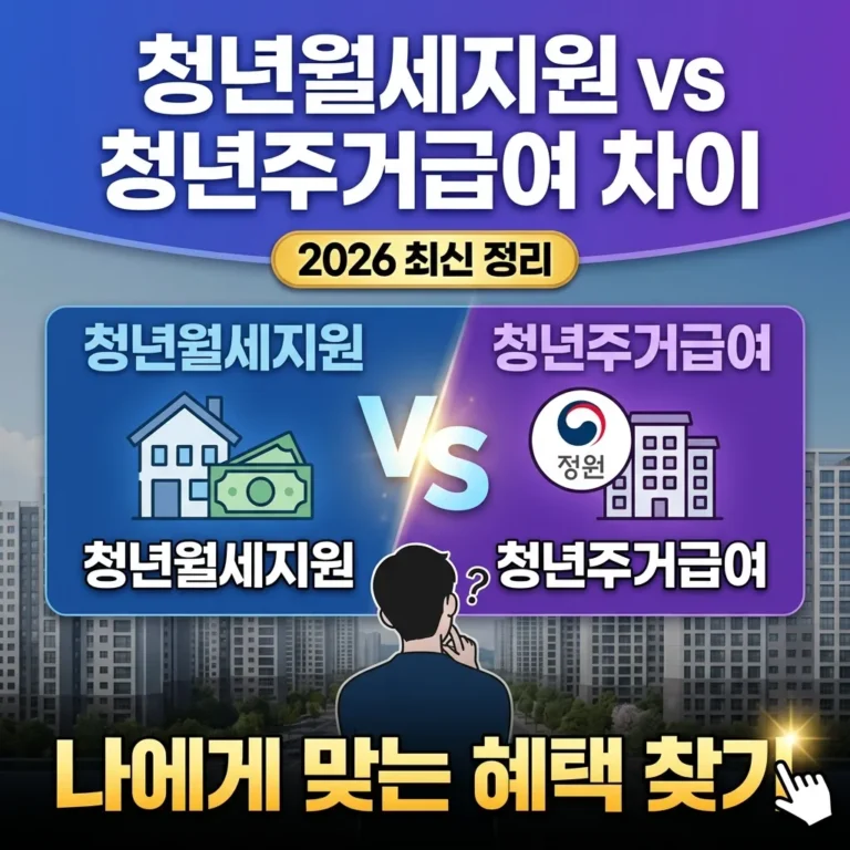 청년월세지원 청년주거급여 차이 썸네일