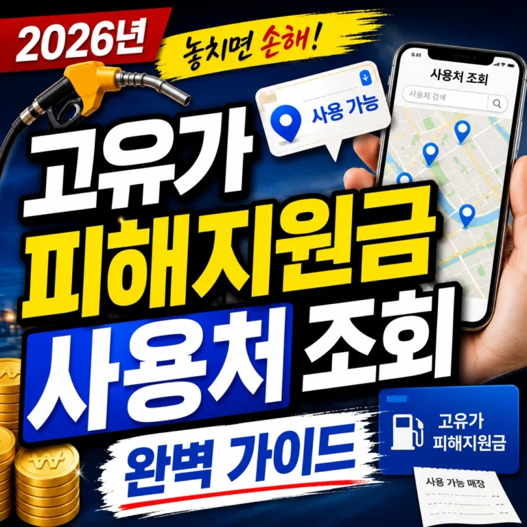 고유가 피해지원금 사용처 조회 섬네일