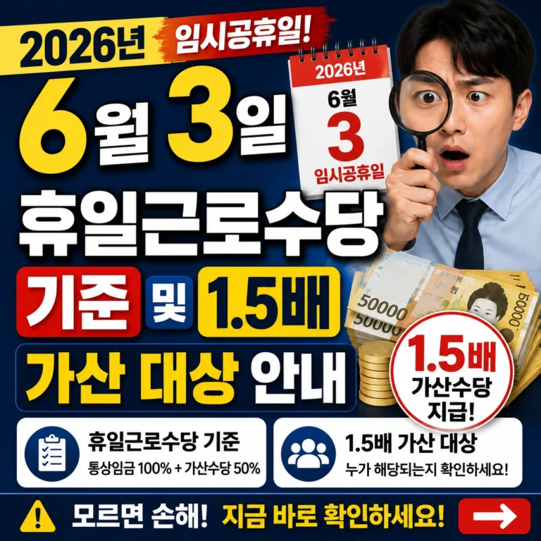 임시공휴일 휴일근로수당 섬네일