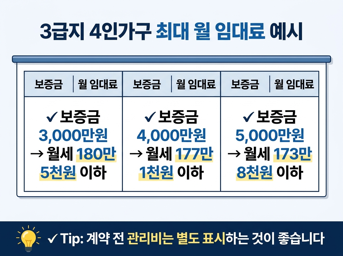 내 지역 보증금별 월세 상한선은 어떻게 구하는가
