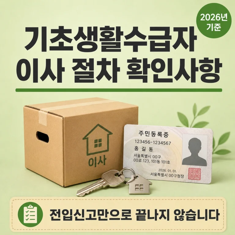 기초생활수급자 이사 절차